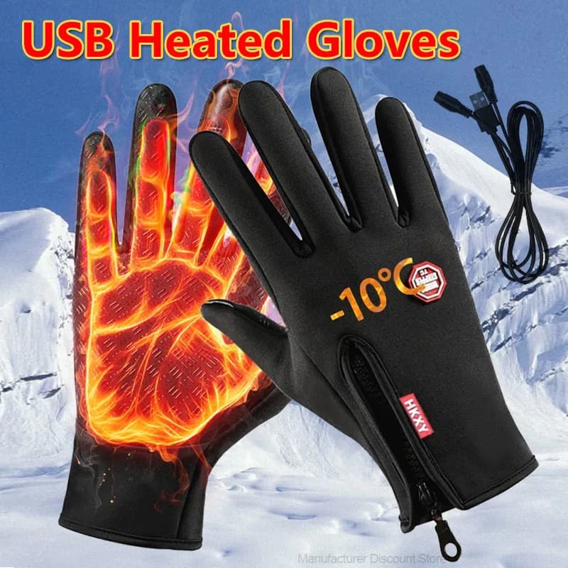 Ogrzewane rękawice USB unisex wodoodporne dotykowe 🔥