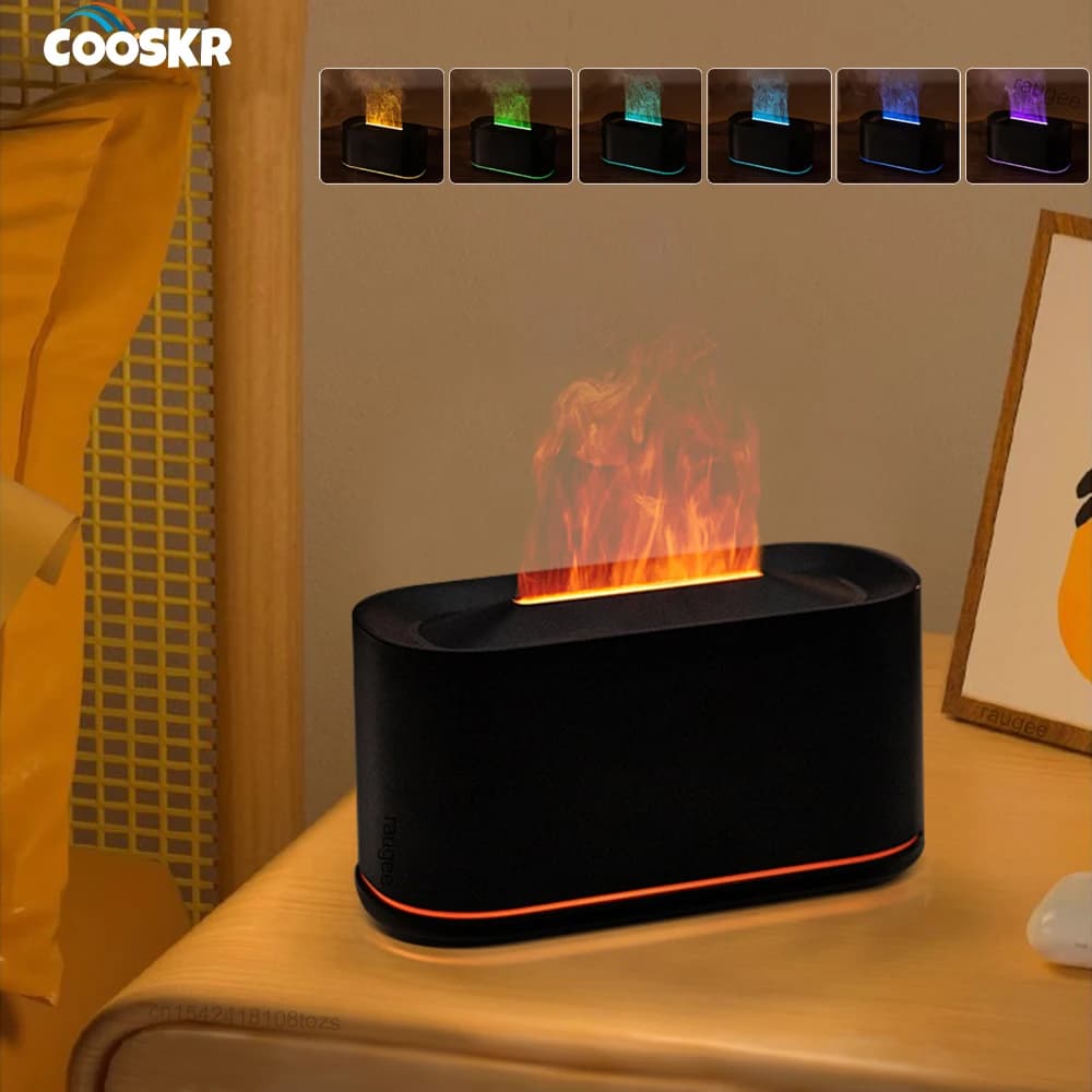 Mini kominek nawilżacz zapachowy USB z lampką 🕯️