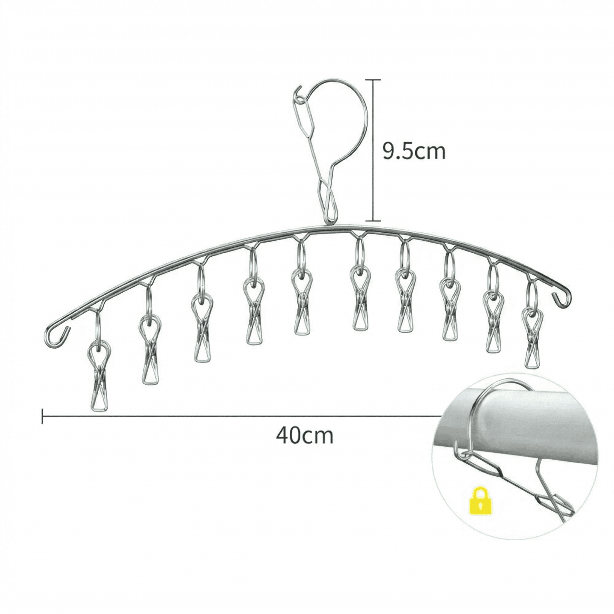 Stalowe wiatroodporne klipsy do skarpet 10/20 sztuk 🧦