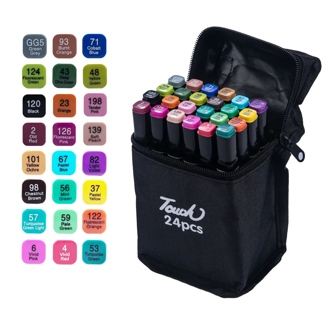 Zestaw 24-80 Kolorowych Markerów Artystycznych z Podwójnym Szczytem do Rysowania Mangi 🎨