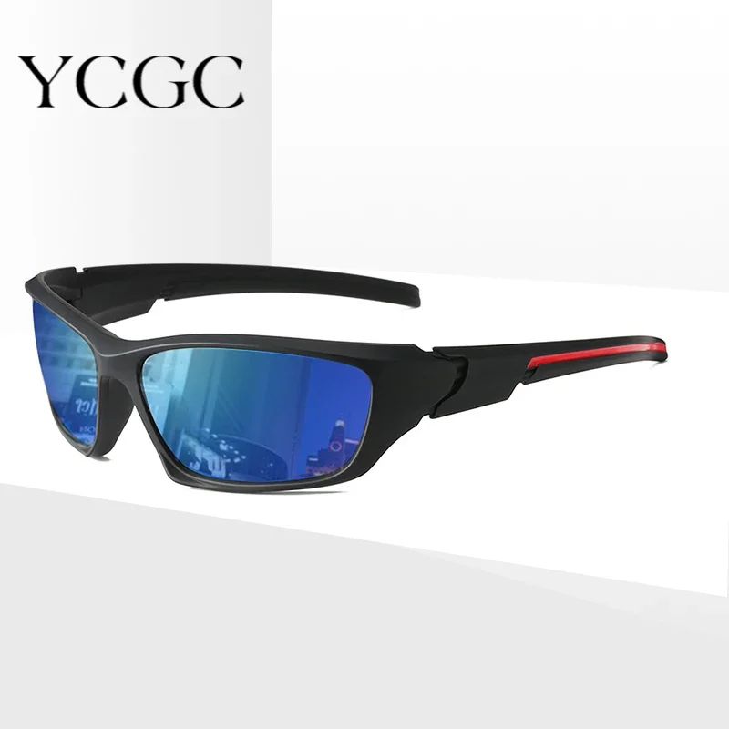Brand Polarized Sunglasses for Men Plastic Oculos De Sol Men's Fashion Square Driving Eyewear Travel Sun Glass Black Blue Glass